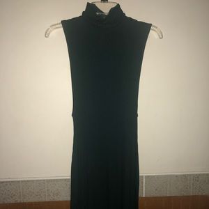 A emerald green dress